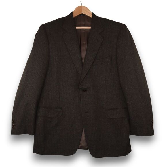 Canali Sport Coat Blazer Tweed Jacket Men's 42 Wool Cashmere Brown Made in Italy